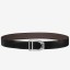 Hermes Etrier Buckle Belt & Chocolate Clemence 32 MM Strap JM1559OO68