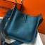 Hermes Evelyne III 29 PM Bag In Blue Jean Clemence Leather JM1219Nl93