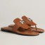 Hermes Galerie Sandals In Brown Calfskin JM2073ot89