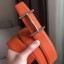 Hermes H d'Ancre Reversible Belt In Orange/Noir Leather JM1566PC54