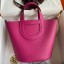 Hermes In The Loop 18 Handmade Bag in Rose Purple Clemence Leatherther JM1642QT69