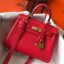 Hermes Kelly 20cm Bag In Red Clemence Leather GHW JM1599AM45