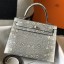 Hermes Kelly 25cm Handmade Bag In Ombre Embossed Natural Lizard JM212Xy49