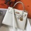 Hermes Kelly 25cm Sellier Bag In White Epsom Leather JM823bF80
