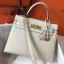 Hermes Kelly 28cm Bag In White Epsom Leather GHW JM1565jo45