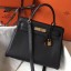 Hermes Kelly 32cm Bag In Black Clemence Leather GHW JM1948jI77