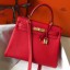 Hermes Kelly 32cm Bag In Red Clemence Leather GHW JM269us64