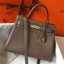 Hermes Kelly 32cm Bag In Taupe Grey Clemence Leather GHW JM1030Np64