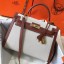 Hermes Kelly 32cm Bag In Toile Canvas With Barenia Leather JM1928KV93