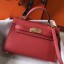 Hermes Kelly Mini II Bag In Rouge Vif Epsom Leather GHW JM1406de71