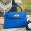 Hermes Kelly Mini II Handmade Bag In Blue Chevre Leather JM1363Xr72