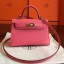 Hermes Kelly Mini II Handmade Bag In Rose Lipstick Epsom Leather JM1385io40