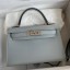Hermes Kelly Mini II Sellier Handmade Bag In Blue Glacier Epsom Calfskin JM2024kK84