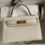 Hermes Kelly Mini II Sellier Handmade Bag In Nata Chevre Mysore Leather JM1922fj51