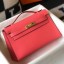 Hermes Kelly Pochette Bag In Rose Lipstick Epsom Leather JM1652Jl41