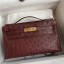 Hermes Kelly Pochette Handmade Bag In Bordeaux Ostrich Leather JM1088vA83