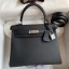 Hermes Kelly Retourne 25 Handmade Bag In Black Swift Calfskin JM920Pf97