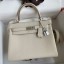 Hermes Kelly Retourne 25 Handmade Bag In Craie Clemence Leather JM1149vU99