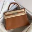 Hermes Kelly Retourne 32 Handmade Bag In Gold Clemence Leather JM1284aM39
