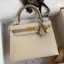 Hermes Kelly Sellier 25 Bicolor Bag in Craie and Trench Epsom Calfskin JM1098Ix66