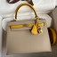 Hermes Kelly Sellier 25 Bicolor Bag in Trench and Yellow Epsom Calfskin JM2079pB23
