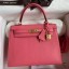 Hermes Kelly Sellier 25 Handmade Bag In Rose Lipstick Mysore Goatskin JM1118jC82