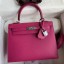 Hermes Kelly Sellier 25 Handmade Bag In Rose Purple Epsom Calfskin JM1064Bo39