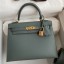 Hermes Kelly Sellier 25 Handmade Bag In Vert Amande Epsom Calfskin JM2037Xw85