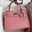 Hermes Kelly Sellier 28 Handmade Bag In Rose Confetti Epsom Calfskin JM1894Kd37