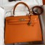 Hermes Kelly Sellier 32 Handmade Bag In Orange Epsom Calfskin JM945ni51