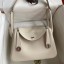 Hermes Lindy 26 Handmade Bag In Craie Clemence Leather JM856yK94