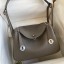 Hermes Lindy 26 Handmade Bag In Etain Clemence Leather JM750Av26