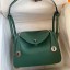 Hermes Lindy 26 Handmade Bag In Malachite Clemence Leather JM778Mq48
