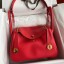 Hermes Lindy 26 Handmade Bag In Red Clemence Leather JM1192UO29