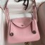 Hermes Lindy 26 Handmade Bag In Rose Sakura Clemence Leather JM1521Jc39