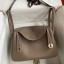 Hermes Lindy 26 Handmade Bag In Taupe Clemence Leather JM1869Bk18