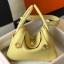 Hermes Lindy 26cm Bag In Jaune Poussin Clemence Leather GHW JM556SP97