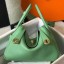 Hermes Lindy 26cm Bag In Vert Criquet Clemence Leather GHW JM1009FW33