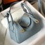 Hermes Lindy Mini Bag In Blue Lin Clemence Leather GHW JM907MV77