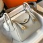 Hermes Lindy Mini Bag In Pearl Grey Clemence Leather GHW JM316QF99