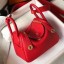 Hermes Lindy Mini Bag In Red Clemence Leather GHW JM1793zd42