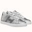 Hermes Men's Avantage Sneakers In Grey Metallic Leather JM758Jl41