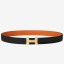 Hermes Mini Constance 24mm Reversible Belt Black/Orange JM2049jq27