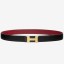Hermes Mini Constance 24mm Reversible Belt Black/Ruby JM724bT70