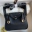 Hermes Mini Lindy Handmade Bag In Black Swift Leather JM941dW15