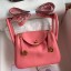Hermes Mini Lindy Handmade Bag In Rose Lipstick Swift Leather JM1615Ao69