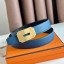 Hermes Neo Reversible Belt 32MM in Blue Clemence Leather JM1263Wj24