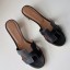 Hermes Oasis Sandals In Black Swift Leather JM1888QX19