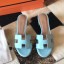 Hermes Oasis Sandals In Blue Atoll Epsom Leather JM969jo45