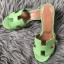 Hermes Oasis Sandals In Vert Criquet Epsom Leather JM574qD73